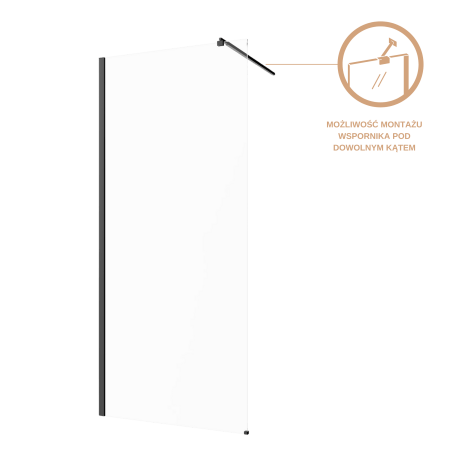 Inloopkast transparant glas zwart profiel #7