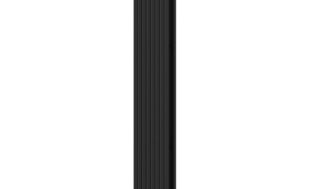 Verticale decoratieve radiator met montageset, zwart
