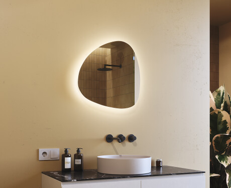 LED Badkamerspiegel in Onregelmatige Vorm 54x54cm met koel LED-licht 7000K, warm licht 3000K of neutraal licht 4500K