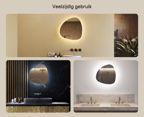 LED Badkamerspiegel in Onregelmatige Vorm 54x54cm met koel LED-licht 7000K, warm licht 3000K of neutraal licht 4500K #2