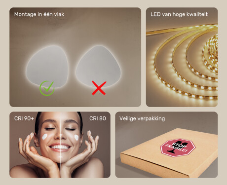 LED Badkamerspiegel in Onregelmatige Vorm 54x54cm met koel LED-licht 7000K, warm licht 3000K of neutraal licht 4500K #5