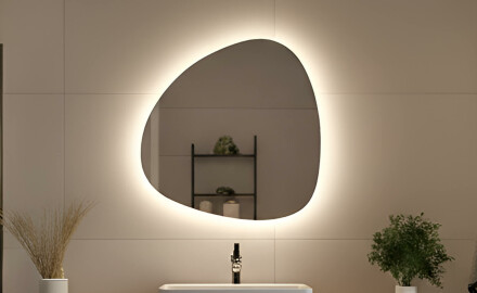 Onregelmatige decoratieve verlichte LED-spiegel 54x54 cm met neutrale lichtkleur 4500K