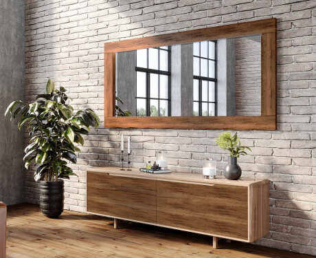 Rechthoekige houten spiegels met eiken lijst L224 #6