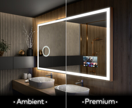 Moderne badkamer spiegel met led-verlichting L01