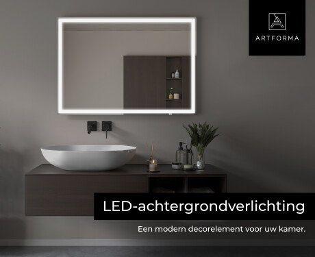 Moderne badkamer spiegel met led-verlichting L01 #6