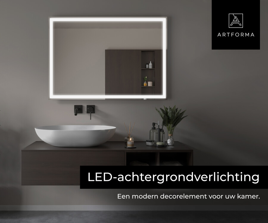 grip Zelfrespect Isoleren Artforma - Moderne badkamer spiegel met led-verlichting L01