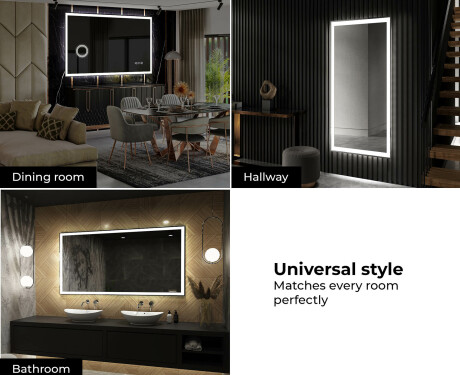Moderne badkamer spiegel met led-verlichting L01 #10