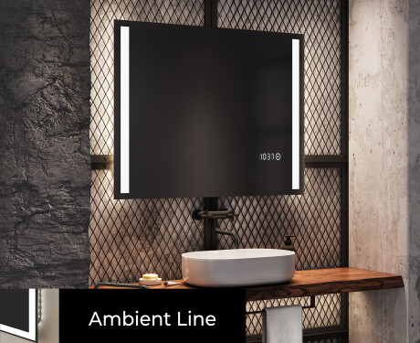 Moderne badkamer spiegel met led-verlichting L02 #4