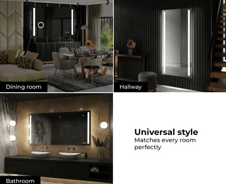 Moderne badkamer spiegel met led-verlichting L02 #10