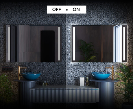 Moderne badkamer spiegel met led-verlichting L02 #3