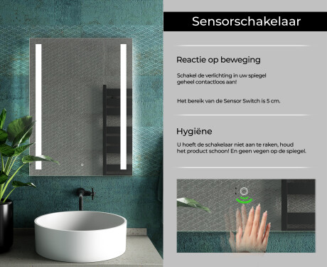 Moderne badkamer spiegel met led-verlichting L02 #7