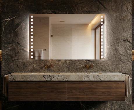 Moderne badkamer spiegel met led-verlichting L03