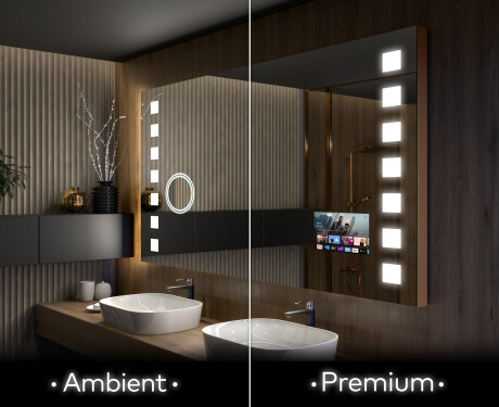 Moderne badkamer spiegel met led-verlichting L03 #1