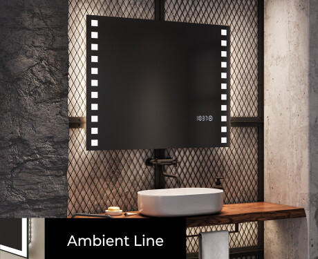 Moderne badkamer spiegel met led-verlichting L03 #4