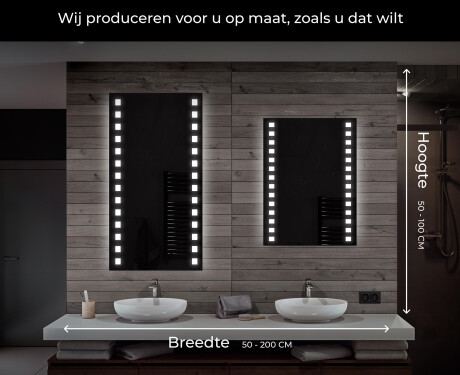 Moderne badkamer spiegel met led-verlichting L03 #7