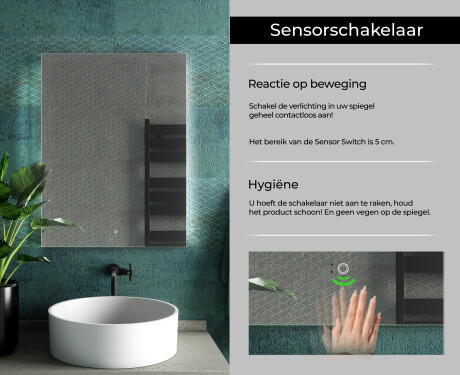 Moderne badkamer spiegel met led-verlichting L03 #7