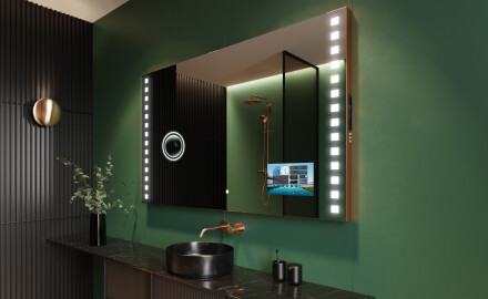 Moderne badkamer spiegel met led-verlichting L03