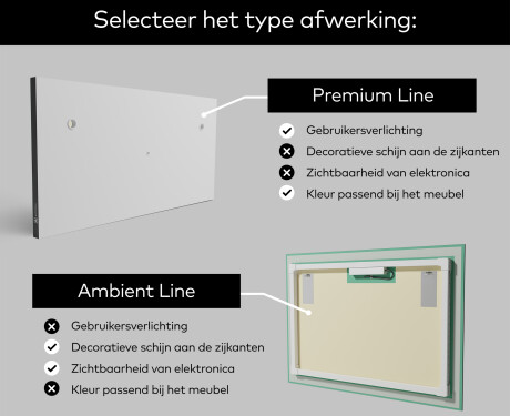 Moderne badkamer spiegel met led-verlichting L09 #2