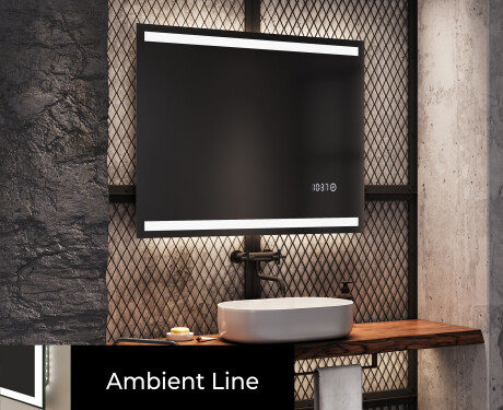 Moderne badkamer spiegel met led-verlichting L09 #4