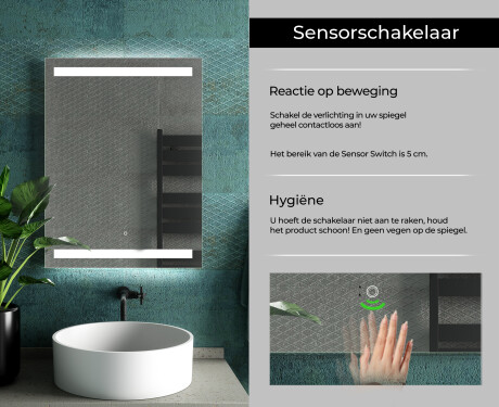 Moderne badkamer spiegel met led-verlichting L09 #7