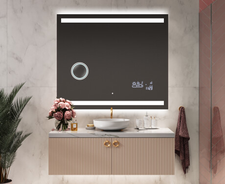 Moderne badkamer spiegel met led-verlichting L09 #9