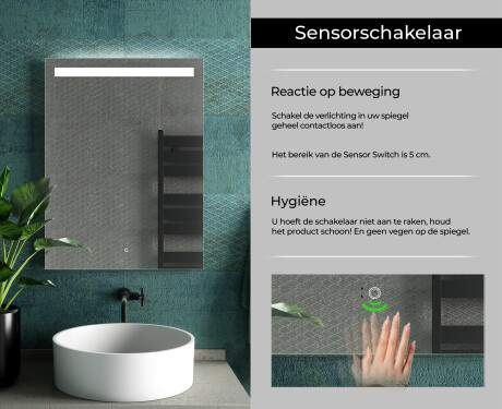 Moderne badkamer spiegel met led-verlichting L12 #7