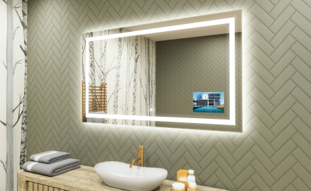 Moderne badkamer spiegel met led-verlichting L15 120x80cm - SmartScreen, DualColor