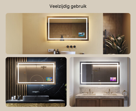 Moderne badkamer spiegel met led-verlichting L15 120x80cm - SmartScreen, DualColor, Verwarmingsmat #2