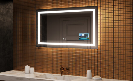 Moderne badkamer spiegel met led-verlichting L15 120x80cm - SmartScreen, DualColor, Verwarmingsmat