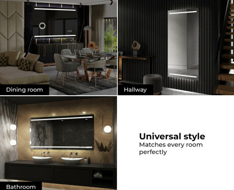 Moderne badkamer spiegel met led-verlichting L23 #10