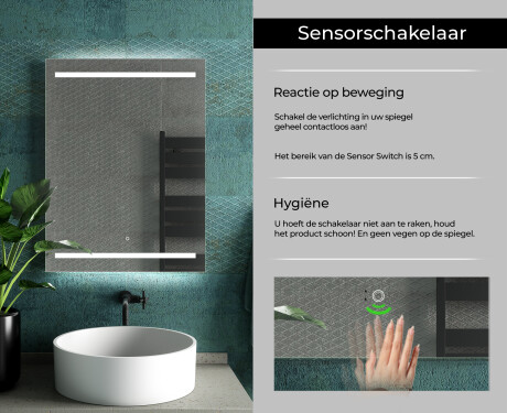 Moderne badkamer spiegel met led-verlichting L23 #7