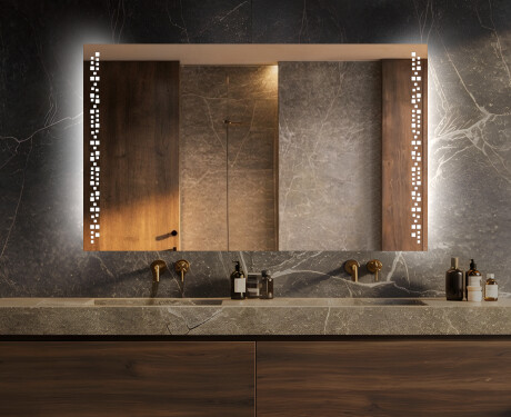 Moderne badkamer spiegel met led-verlichting L38