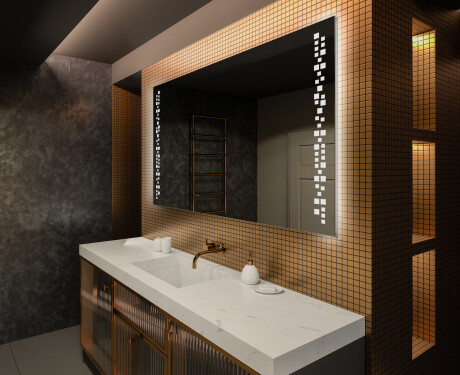 Moderne badkamer spiegel met led-verlichting L38
