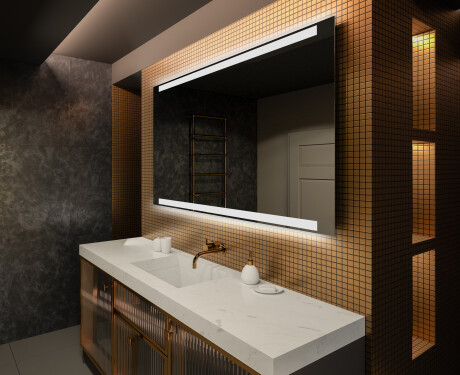 Moderne badkamer spiegel met led-verlichting L47