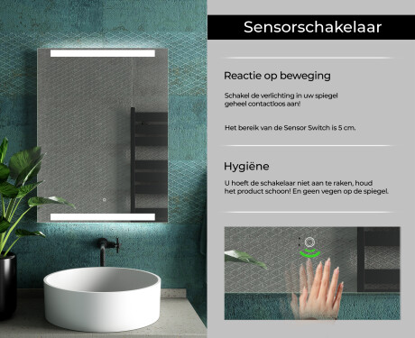 Moderne badkamer spiegel met led-verlichting L47 #7
