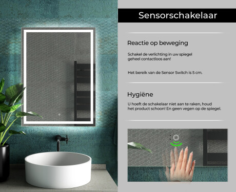Moderne badkamer spiegel met led-verlichting L49 #7