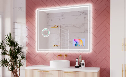 Moderne badkamer spiegel met led-verlichting L49