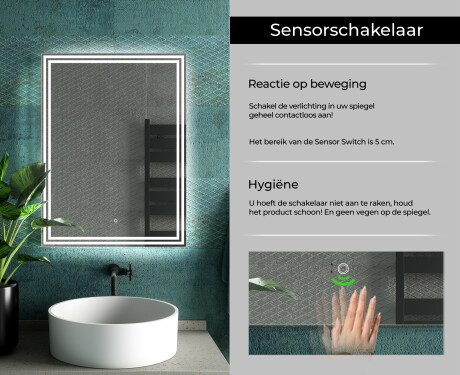 Moderne badkamer spiegel met led-verlichting L57 #7
