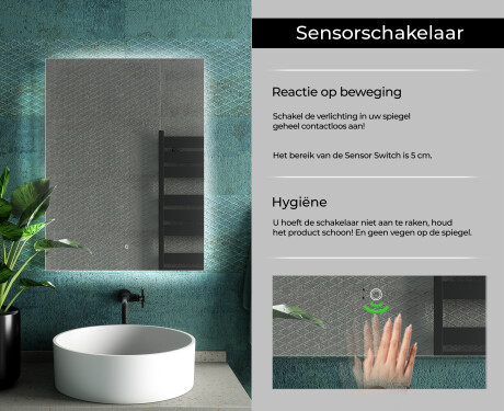 Moderne badkamer spiegel met led-verlichting L58 #6
