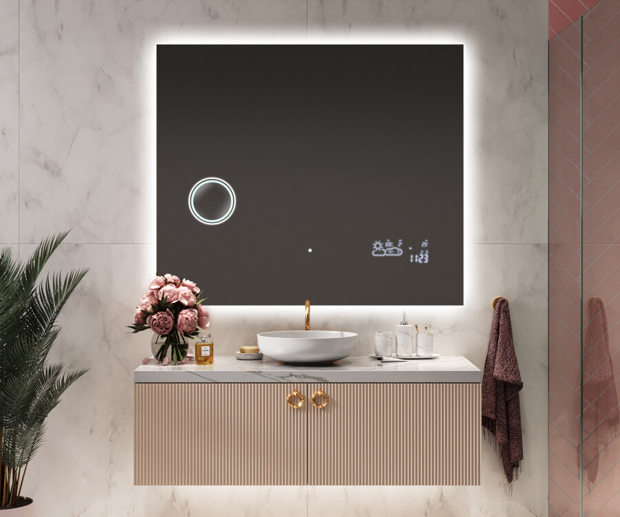 Snel Zuidoost Ongemak Artforma - Moderne badkamer spiegel met led-verlichting L58