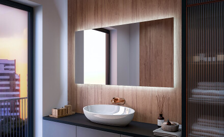 Moderne badkamer spiegel met led-verlichting L58