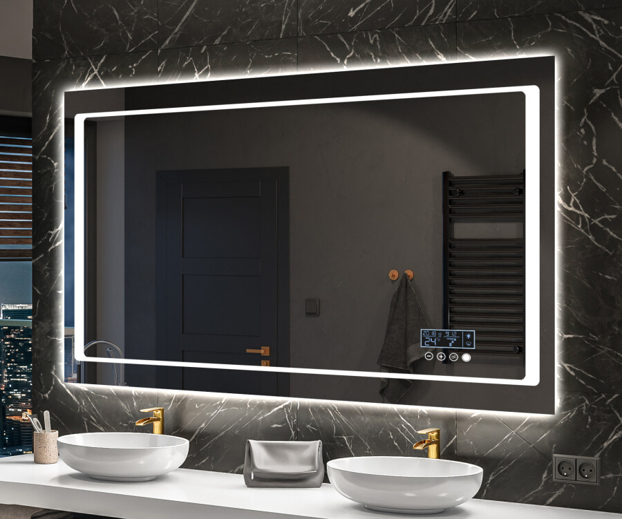 Badkamerspiegel met LED Verlichting en Verwarming 40x60cm - Afimera