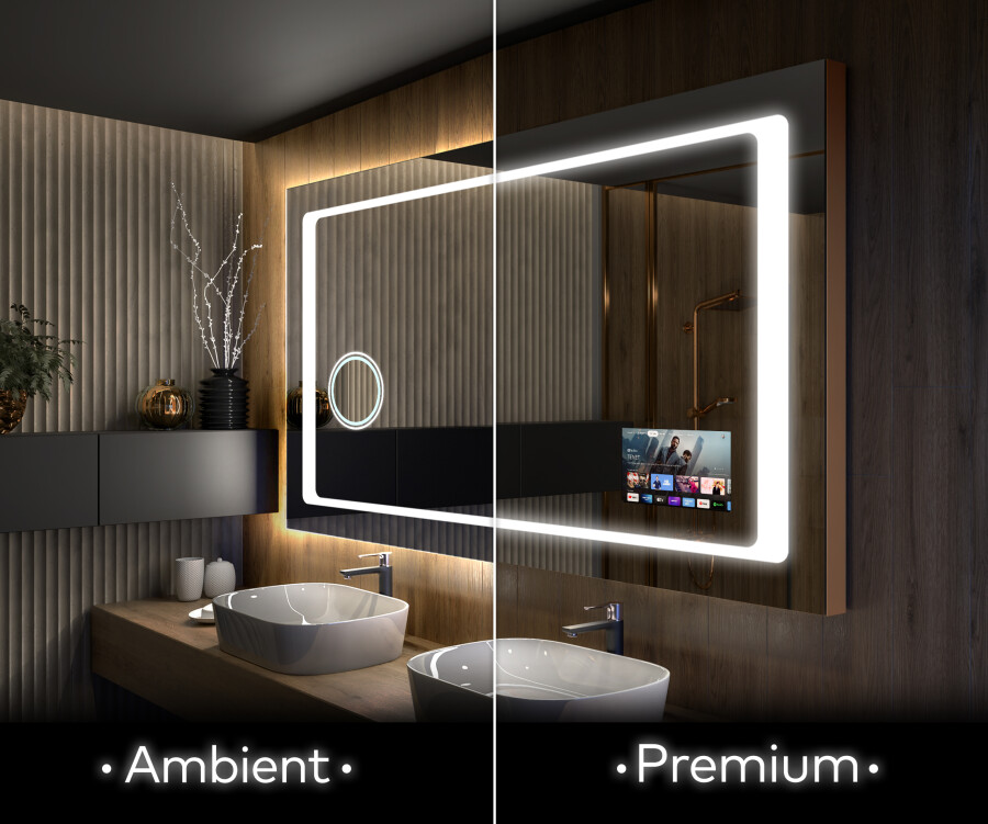 Encyclopedie diameter kooi Artforma - Moderne badkamer spiegel met led-verlichting L61