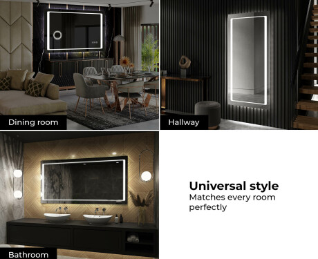 Moderne badkamer spiegel met led-verlichting L61 #10