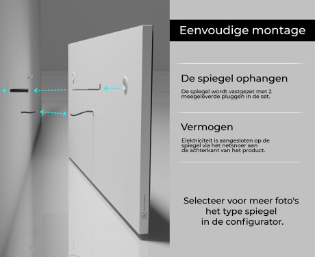 Moderne badkamer spiegel met led-verlichting L61 #10