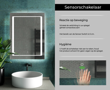 Moderne badkamer spiegel met led-verlichting L61 #7