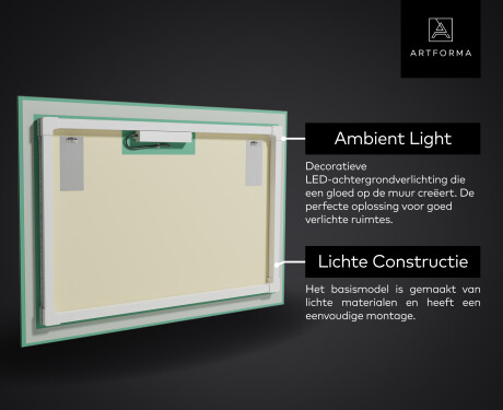 Moderne badkamer spiegel met led-verlichting L62 #2