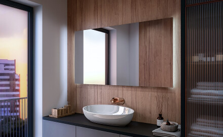 Moderne badkamer spiegel met led-verlichting L62