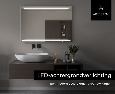 Moderne badkamer spiegel met led-verlichting L75 #6