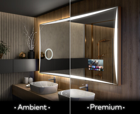 Moderne badkamer spiegel met led-verlichting L77